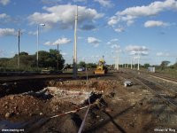 The foundation of the former Beaconsfield South signal cabin.