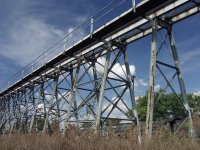 View of coal stage structural steel. Notice horizontal bracing in distance.