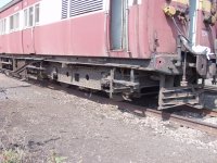 Close up view of built up bogie.