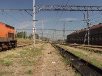 West end of locomotive ready tracks.