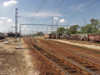 Approaching electric loco depot.