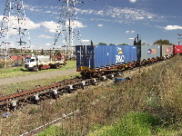 Wagons going over the hill.