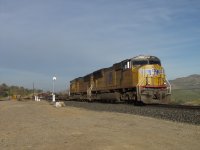 UPRR SD70M pair passing through Bealville, CA.