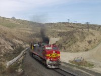 BNSF merchandise train emerging from tunnel #3.