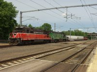 Providence & Worcester local train arrives from Plainfield.